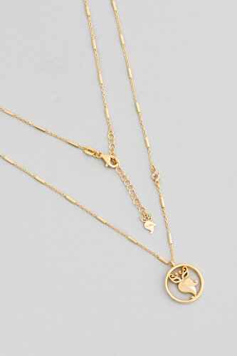 Mysterious Eye 18 Karat Yellow Gold Plated Silver Lucky Owl Necklace