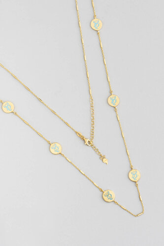 Mystic Dream 18 Karat Yellow Gold Plated Silver Long Necklace