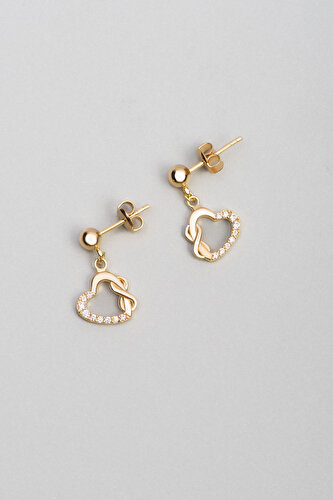 Infinite Love 18K Yellow Gold Plated Silver Heart Earrings