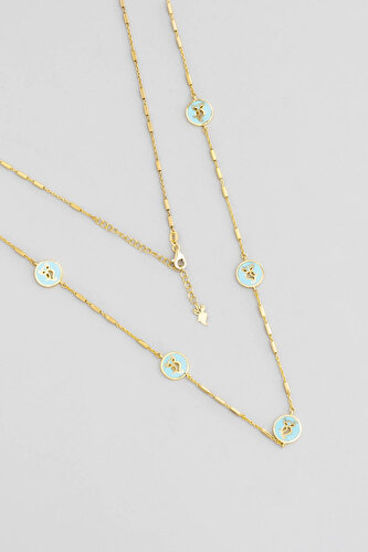 Mystic Dream 18 Karat Yellow Gold Plated Silver Long Necklace