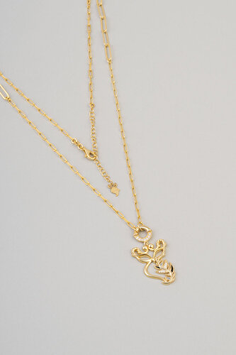 Owl Desing 18K Yellow Gold Plated Silver Chain Necklace