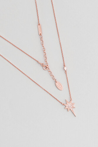 Işıldayan Bff 18 Ayar Rose Altın Kaplama 49 Cm Gümüş Arkadaş Kolyesi