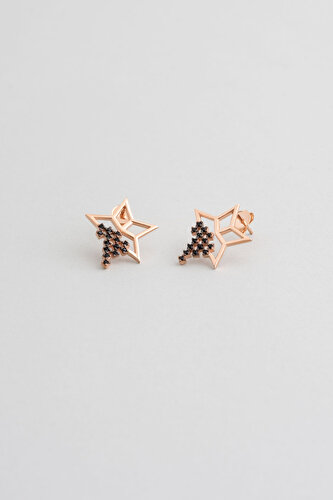 Rising Star 18K Rose Gold Plated Minimal Silver Earrings