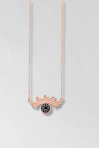 Antique Eye 18 Karat Rose Gold Plated Silver Minimal Necklace
