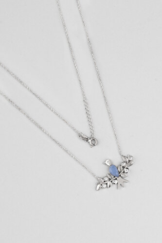 Peace Dove 18 Karat White Gold Plated Silver Necklace