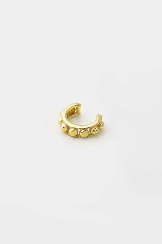 Ethnic Design Cuff 18K Yellow Gold Plated Silver