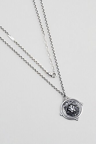 Lion Desing Silver 65 Cm Men