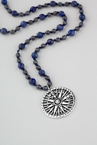 87 Cm Silver Compass Men
