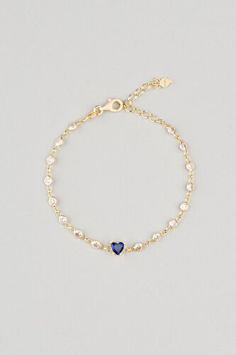 Heart 18 Carat Yellow Gold Plated Silver Bracelet