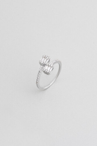 Minimal Ivy 18 Karat White Gold Plated Silver Ring