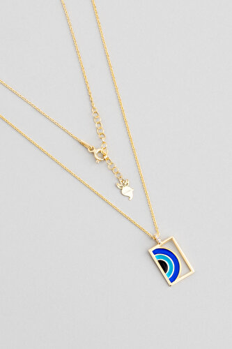 Evil Eye 18 Ayar Sarı Altın Kaplama 45 Cm Gümüş Minimal Kolye