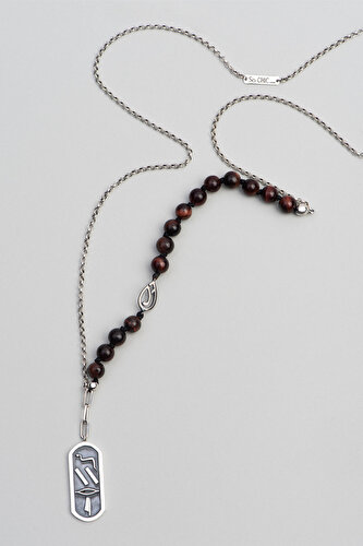 Fire Element Silver Tiger Eye Stone Men