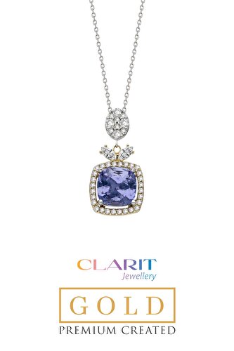 Clarit Jewellery Created Alexandrite Taşlı 14 Ayar Anturaj Kolye