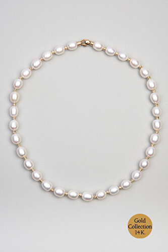14 Karat Gold Necklace with Natural Pearl Stone