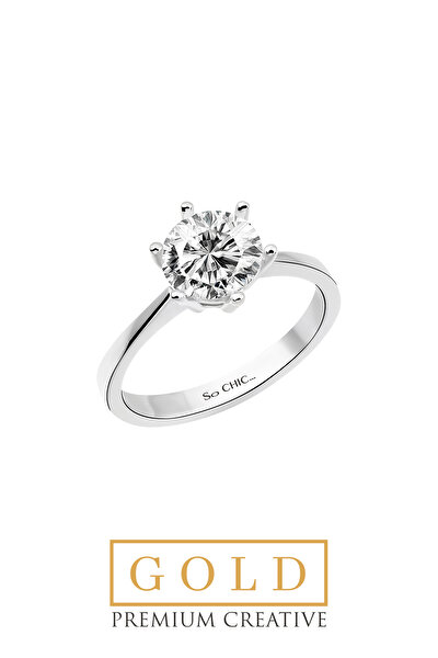 SoChic Beyaz Altın Sertifikalı Premium Creative Taşlı Tektaş Yüzük Beyaz Altın Sertifikalı Premium Creative Taşlı Tektaş Yüzük D01703401 Beyaz Altın Sertifikalı Premium Creative Taşlı Tektaş Yüzük Beyaz Altın Sertifikalı Premium Creative Taşlı Tektaş Yüzük D01703401