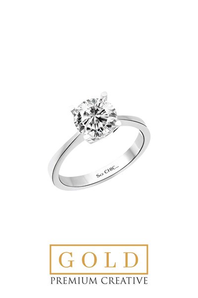 SoChic Beyaz Altın Sertifikalı Premium Creative Taşlı Tektaş Yüzük Beyaz Altın Sertifikalı Premium Creative Taşlı Tektaş Yüzük D02003301 Beyaz Altın Sertifikalı Premium Creative Taşlı Tektaş Yüzük Beyaz Altın Sertifikalı Premium Creative Taşlı Tektaş Yüzük D02003301