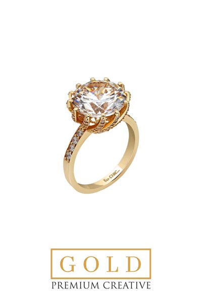 SoChic D10606301 Sarı Altın Sertifikalı Premium Creative Taşlı Tektaş Yüzük D10606301 D10606301 Sarı Altın Sertifikalı Premium Creative Taşlı Tektaş Yüzük D10606301