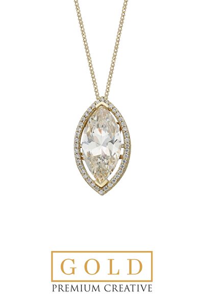 SoChic Sarı Altın Sertifikalı Premium Creative Markiz Taşlı Kolye Sarı Altın Sertifikalı Premium Creative Markiz Taşlı Kolye D1270490144 Sarı Altın Sertifikalı Premium Creative Markiz Taşlı Kolye Sarı Altın Sertifikalı Premium Creative Markiz Taşlı Kolye D1270490144