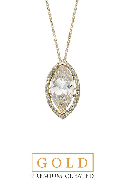 SoChic Sarı Altın Sertifikalı Premium Created Markiz Taşlı Kolye Sarı Altın Sertifikalı Premium Created Markiz Taşlı Kolye D1270490144 Sarı Altın Sertifikalı Premium Created Markiz Taşlı Kolye Sarı Altın Sertifikalı Premium Created Markiz Taşlı Kolye D1270490144