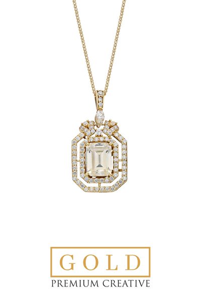 SoChic Sarı Altın Sertifikalı Premium Creative Taşlı Baget Kesim Kolye Sarı Altın Sertifikalı Premium Creative Taşlı Baget Kesim Kolye D1290370144 Sarı Altın Sertifikalı Premium Creative Taşlı Baget Kesim Kolye Sarı Altın Sertifikalı Premium Creative Taşlı Baget Kesim Kolye D1290370144