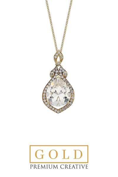 SoChic Sarı Altın Sertifikalı Premium Creative Damla Taşlı Kolye Sarı Altın Sertifikalı Premium Creative Damla Taşlı Kolye D1390450144 Sarı Altın Sertifikalı Premium Creative Damla Taşlı Kolye Sarı Altın Sertifikalı Premium Creative Damla Taşlı Kolye D1390450144