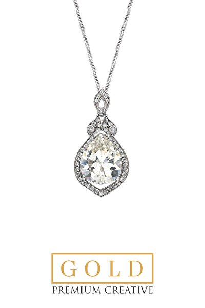 SoChic Beyaz Altın Sertifikalı Premium Creative Damla Taşlı Kolye Beyaz Altın Sertifikalı Premium Creative Damla Taşlı Kolye D1400450199 Beyaz Altın Sertifikalı Premium Creative Damla Taşlı Kolye Beyaz Altın Sertifikalı Premium Creative Damla Taşlı Kolye D1400450199