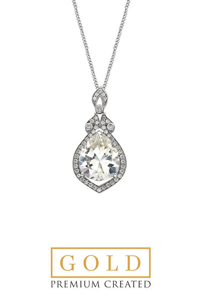 SoChic Beyaz Altın Sertifikalı Premium Created Damla Taşlı Kolye Beyaz Altın Sertifikalı Premium Created Damla Taşlı Kolye D1400450199 Beyaz Altın Sertifikalı Premium Created Damla Taşlı Kolye Beyaz Altın Sertifikalı Premium Created Damla Taşlı Kolye D1400450199