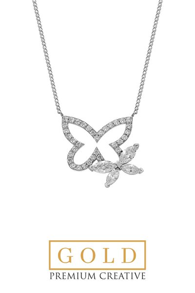 SoChic Beyaz Altın Sertifikalı Premium Creative Taşlı Kelebek Kolye Beyaz Altın Sertifikalı Premium Creative Taşlı Kelebek Kolye D1470190199 Beyaz Altın Sertifikalı Premium Creative Taşlı Kelebek Kolye Beyaz Altın Sertifikalı Premium Creative Taşlı Kelebek Kolye D1470190199